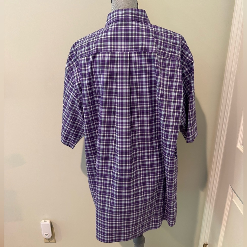 Jos. A. Bank Purple & Blue Plaid Short-Sleeve Button-Down Shirt - Picture 3 of 4